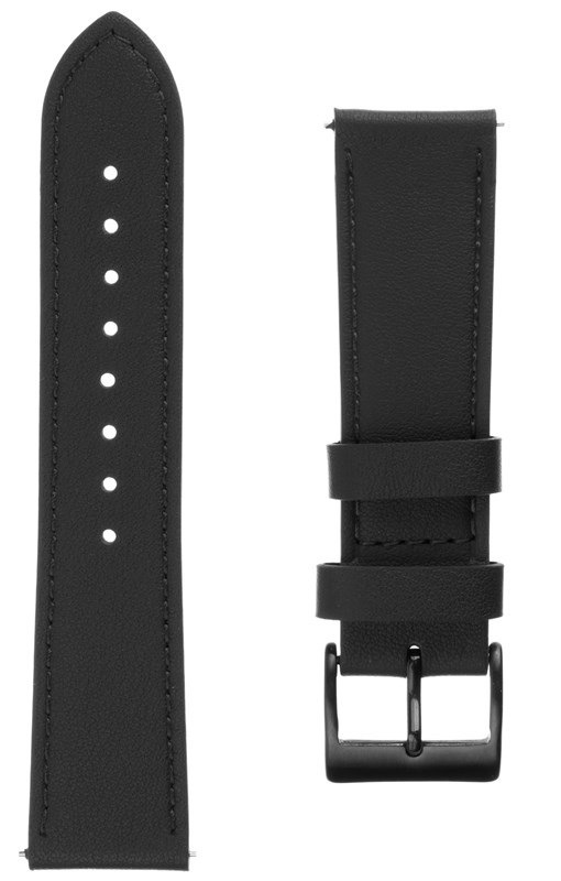 Řemínek FIXED Leather Strap s Quick Release 20mm černý