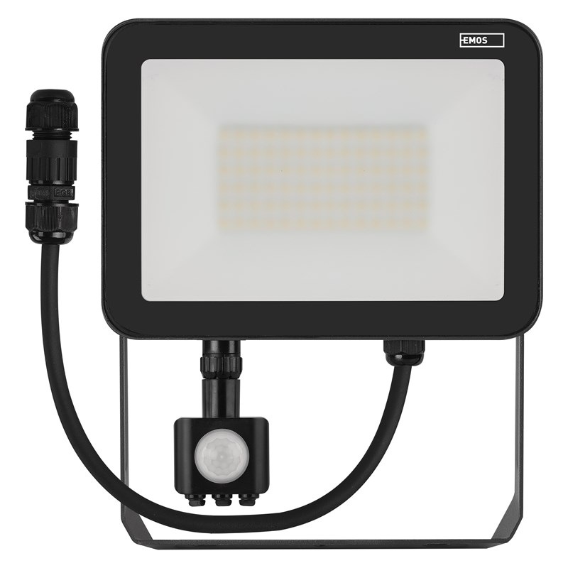 Reflektor EMOS INOVO 50W 5500LM PIR IP65 NW - černý