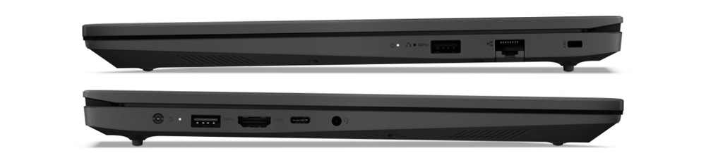 Notebook Lenovo V15 G5 IRL černý Notebook Lenovo V15 G5 IRL z obou profilů s porty