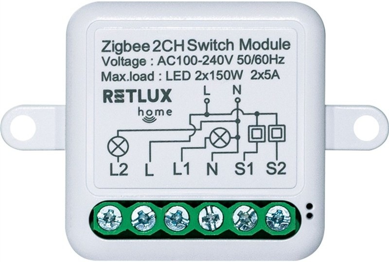 Modul RETLUX RSH 306 Smart vypínač v bílé barvě kompatibilní se  ZigBee 3.0 