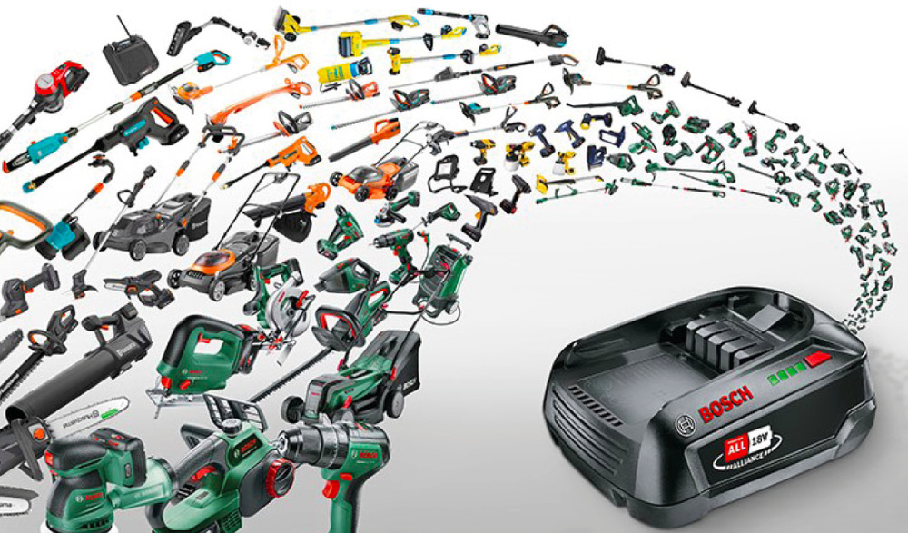 Robotická sekačka Bosch VISIMOW 18V-100 (s baterií) Akumulátor Bosch 18V POWER FOR ALL kompatibilní s širokou škálou zahradního a dílenského nářadí