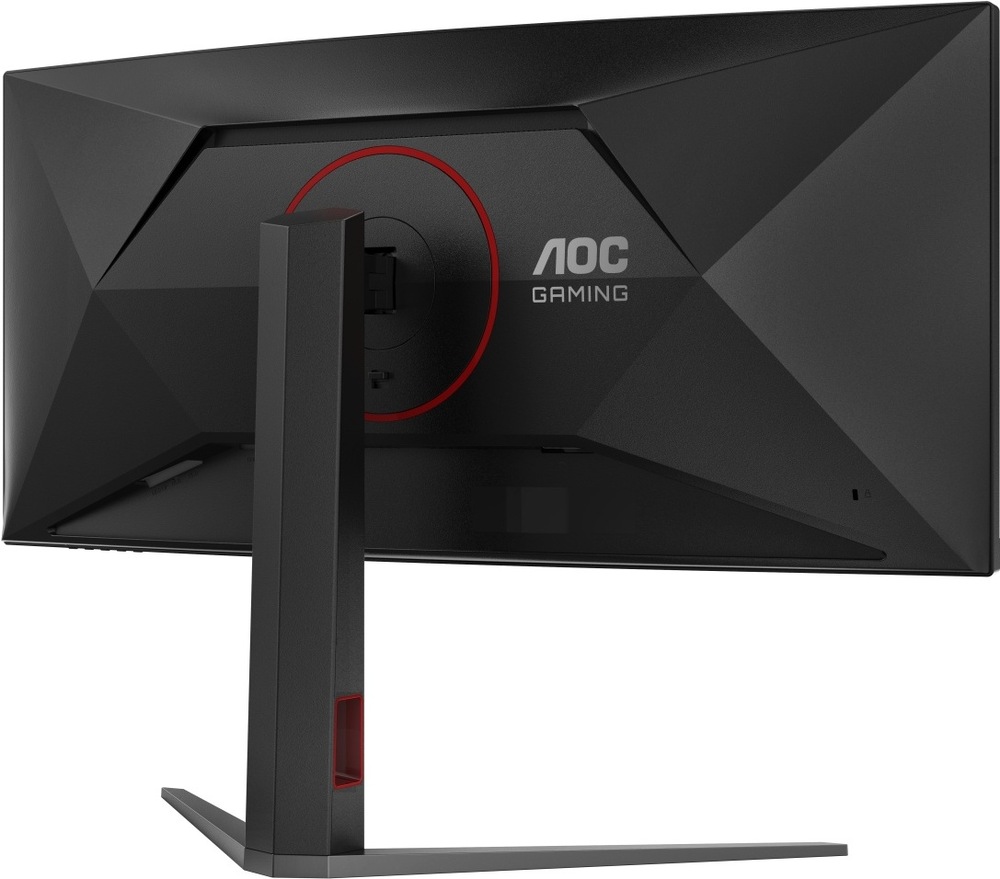 Herní monitor AOC CU34G4Z černý Zadní strana monitoru AOC CU34G4Z s moderním designem a robustním výškově nastavitelným stojanem