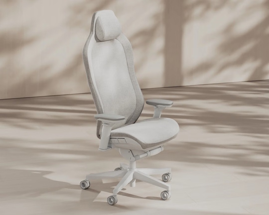 Herní židle FRACTAL DESIGN Refine 2 Fabric Light ve světlém látkovém provedení