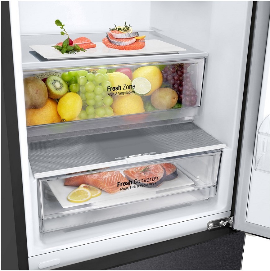 Chladnička s mrazničkou LG GBP62MCNBC černá/ocel zasuvka_fresh_converter_lg
