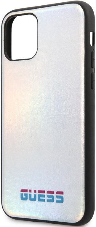 Kryt na mobil Guess Iridescent na Apple iPhone 11 stříbrný Kryt na mobil Guess Iridescent na Apple iPhone 11 stříbrný