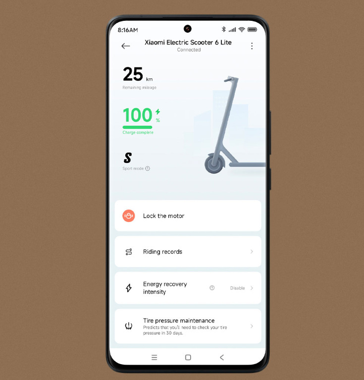 Elektrická koloběžka Xiaomi Scooter 6 Lite černá/šedá Xiaomi Electric Scooter 6 Lite podporuje aplikaci Xiaomi Home