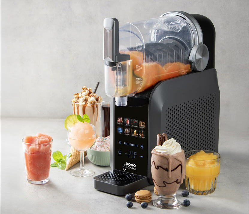 Výrobník ledové tříště Domo Slush maker GELISSIMO DO9308I šedý Výrobník ledové tříště Domo DO9308I Slush maker GELISSIMO