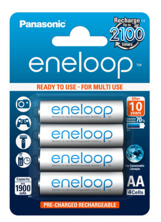 Baterie nabíjecí Panasonic Eneloop AA, HR06, 1900mAh, Ni-MH, blistr 4ks