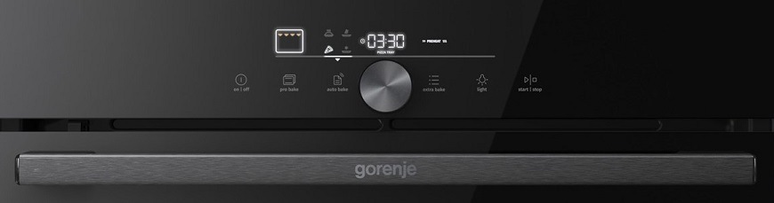 Trouba Gorenje GO66E PIZZA350C černá Vestavná trouba Gorenje GO66EPIZZA350C, černá, ovládací panel