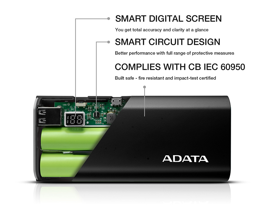 Powerbanka ADATA P12500D 12500mAh červená Powerbanka ADATA P12500D 12500mAh červená