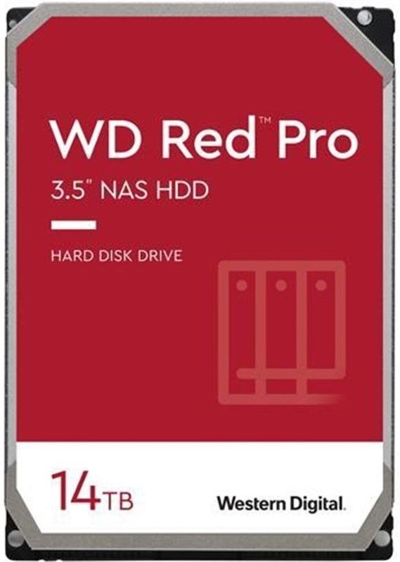 HDD 3,5" Western Digital Red Pro 14TB SATA 6 Gb/s, rychlost otáček: 7200 ot/min, 512MB cache