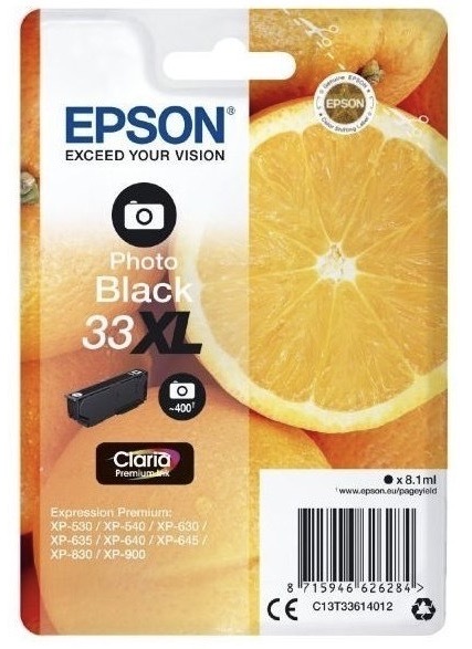 Inkoustová náplň Epson 33XL, 400 stran - foto černá