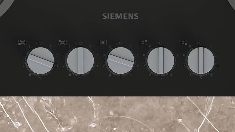 Plynová varná deska Siemens iQ500 EP7A6QI10 černá Ovládácí knoflíky varné desky plynové Siemens EP7A6QI10