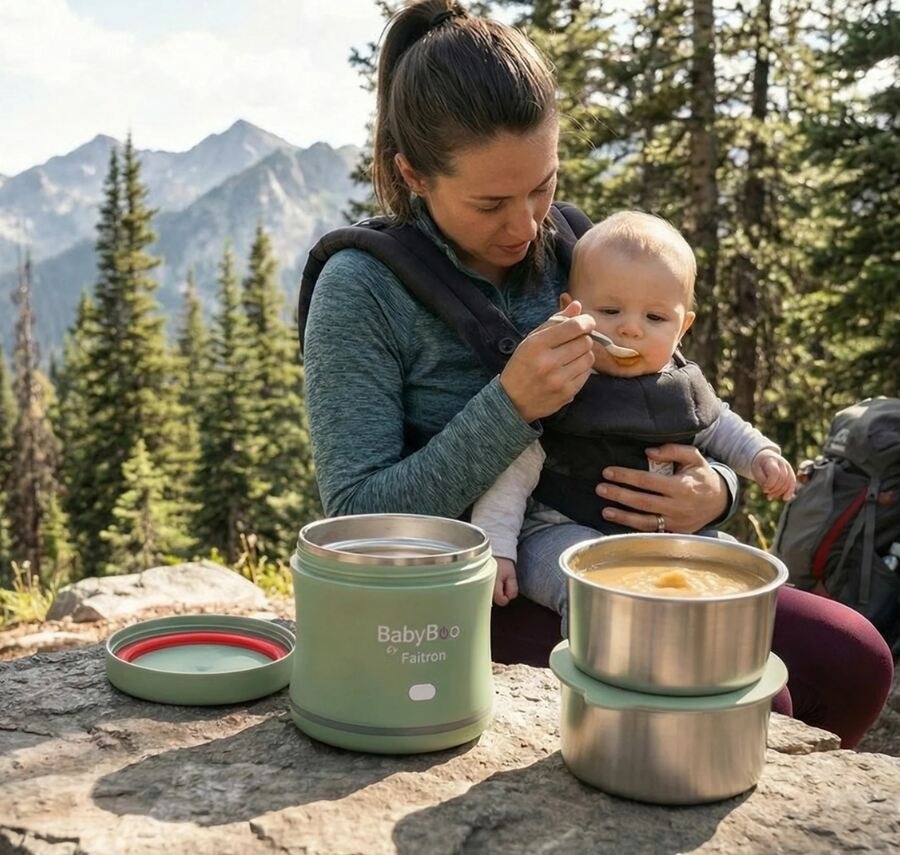 Ohřívač dětské stravy Faitron BabyBoo HB-BB-02-70B zelený Ohřívač dětské stravy Faitron umožňuje rovnoměrný ohřev bez přehřívání