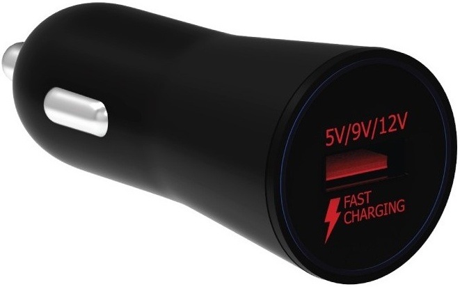 Adaptér do auta WG 1x USB, QC 3.0, 18W černý