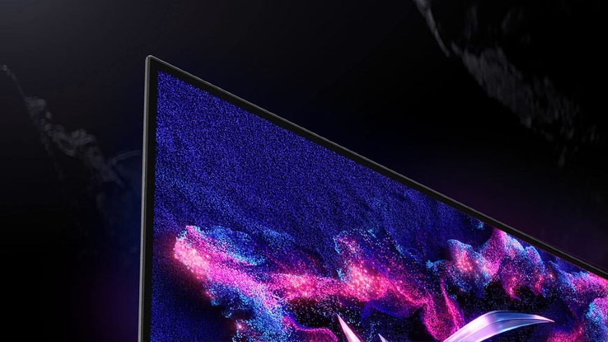 Herní monitor Asus ROG Strix OLED XG27ACDNG černý Detail úzkého rámečku monitoru Asus ROG Strix OLED XG27ACDNG