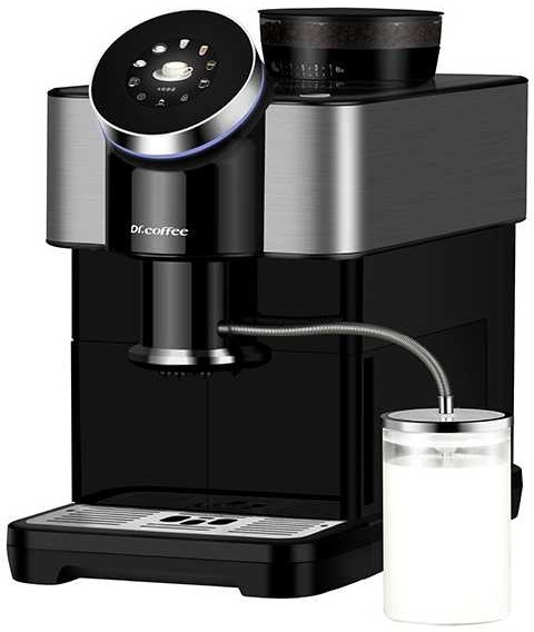 Automatický kávovar Dr. Coffee H2 a zásobník na mléko.