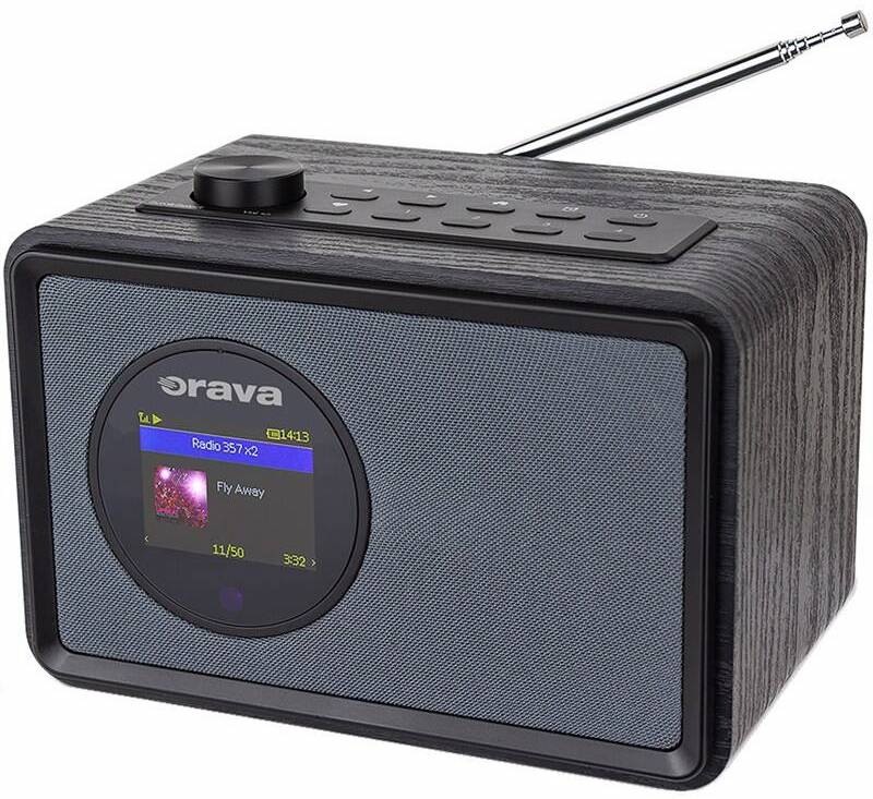 Internetové rádio Orava RR-30i s barevným displejem a teleskopickou anténou v černém provedení
