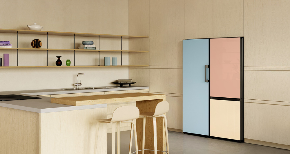 Chladnička s mrazničkou Samsung RB38C7B6AB1/EF, Bespoke černá Samsung Bespoke RB38C7B6AB1/EF - nakombinované moduly chladniček s přizpůsobeným vzhledem