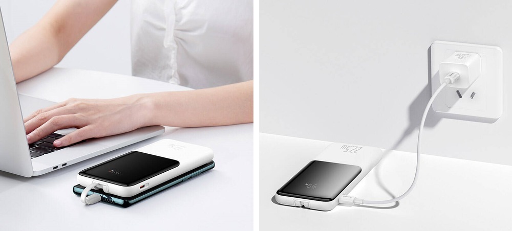 Powerbanka Baseus Elf 10000mAh 22.5W bílá Baseus Elf Digital Display Fast Charge