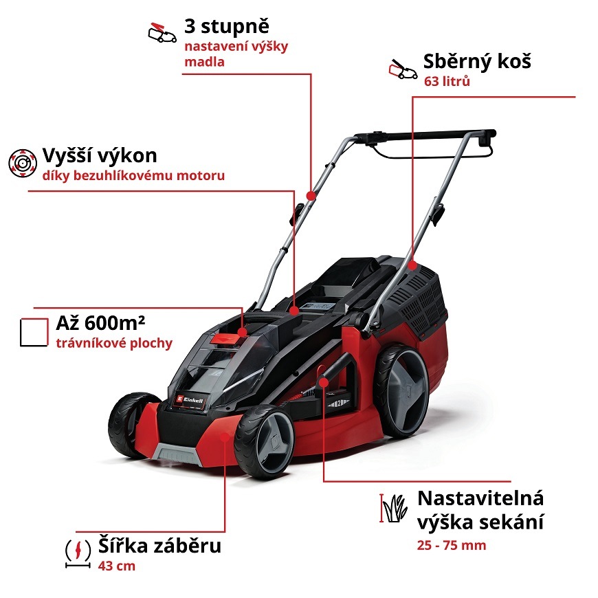 Sekačka Einhell GE-CM 43 LI M Kit (s baterií) 3413130