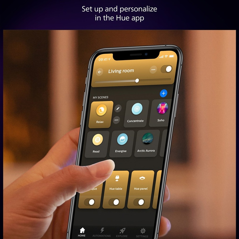 Stropní svítidlo Philips Hue Aurelle Panel, 120x30 cm bílé