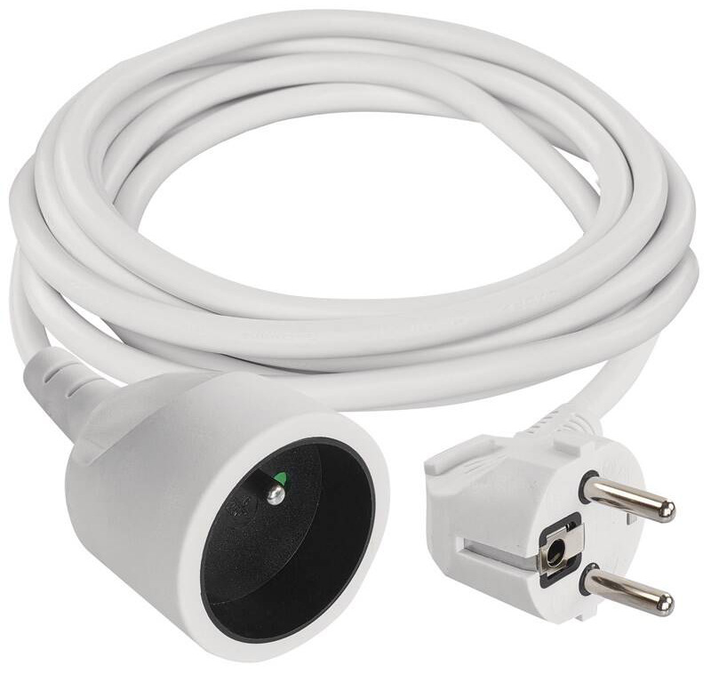 Kabel prodlužovací EMOS 1x zásuvka, 2m bílá