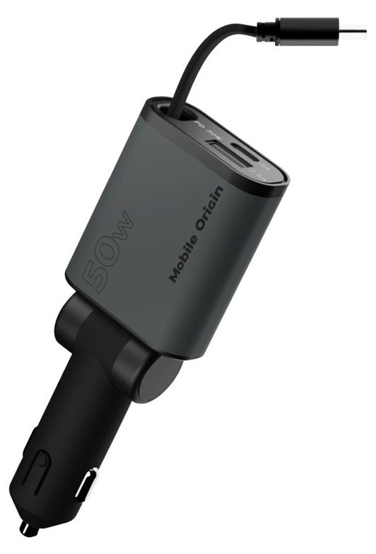 Nabíječka do auta Mobile Origin s výkonem 50 W, černá/šedá barva