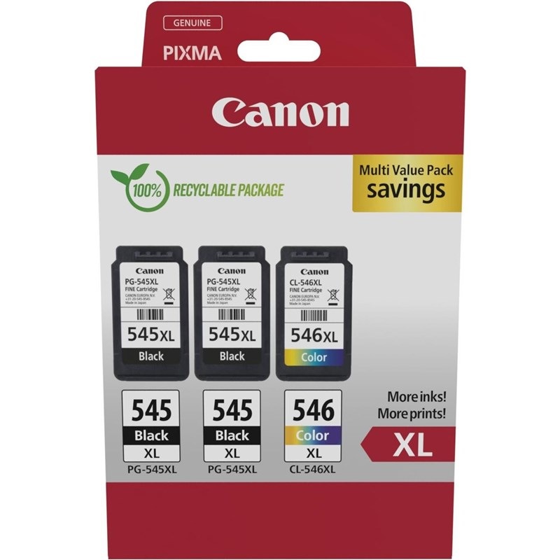 Inkoustová náplň Canon PG-545XLx2/­CL-546XL/­Multipack /­ 2x black+Color /­ 2x15ml+1x13ml
