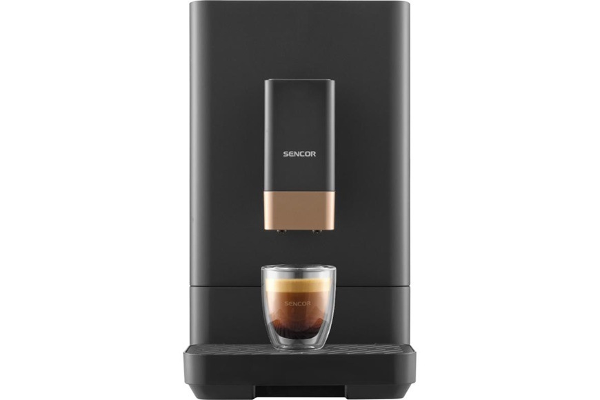Automatický kávovar Sencor SES 6100BK s čerpadlem o tlaku 20 barů připravuje espresso s bohatou cremou a plnou chutí díky optimální extrakci kávy.