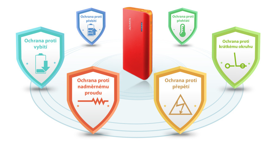 Powerbanka ADATA PT100 10000mAh červená/oranžová