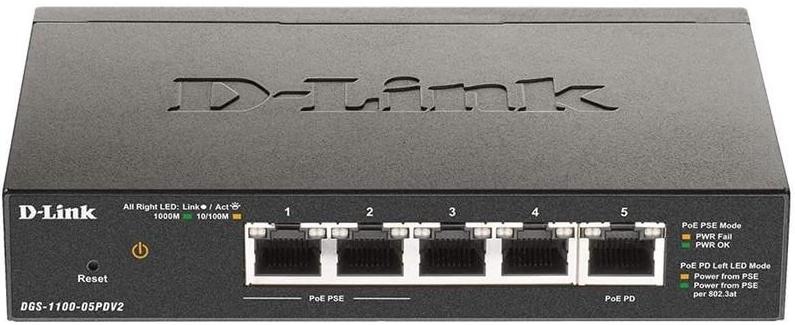 Switch D-Link DGS-1100-05PD V2 5-Port Gigabit PoE Smart