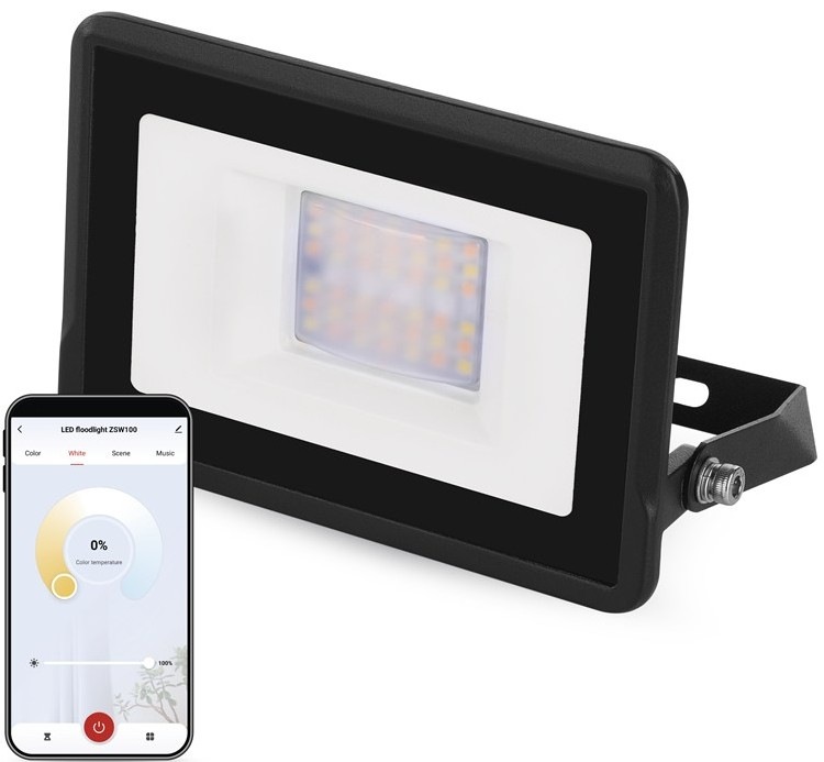Reflektor EMOS GoSmart, 20 W, RGB+CCT - černý