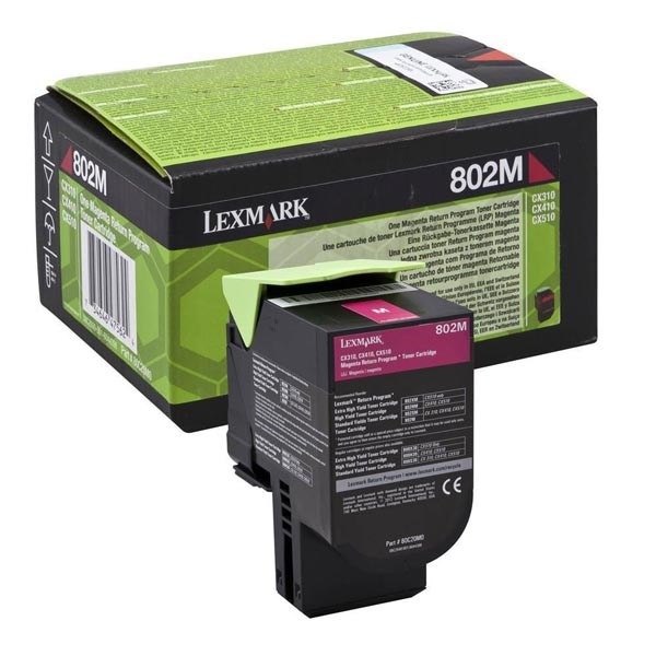 Toner Lexmark 80C20M0, 1000 stran, pro CX310dn, CX310n, CX410de, CX410 purpurový
