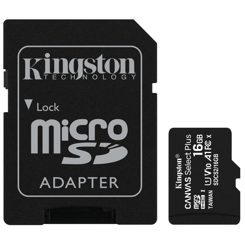 Paměťová karta Kingston Canvas Select Plus MicroSDHC 16GB UHS-I U1 (100R/10W) + adapter