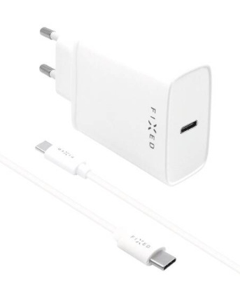 Nabíječka do sítě FIXED USB-C PD 20W + USB-C kabel 1m bílá Nabíječka do sítě FIXED USB-C PD 20W + USB-C kabel 1m bílá