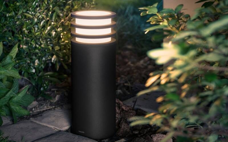 Venkovní svítidlo Philips Hue Lucca White, sloupek černé