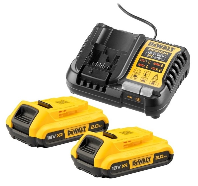 Set baterie a nabíječky Dewalt XR DCB1104D2