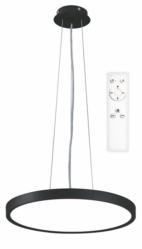Závěsné svítidlo Top Light Revit 40CZ RC, s dálkovým ovládačem, 36W, 3600lm, stmívání, paměť, průměr 40cm, výška 120cm, černé