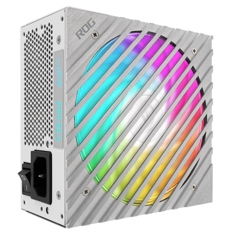 PC zdroj Asus ROG Loki SFX-L 850 W, White Edition, 80+ Platinum, ARGB, bílá barva.