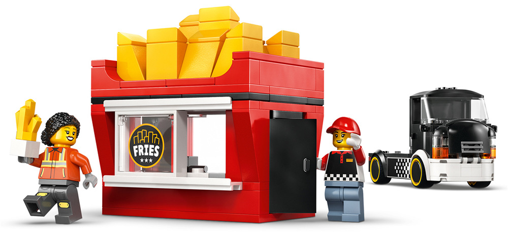 Stavebnice LEGO® City 60488 Pojízdné občerstvení s hranolky Pojízdný stánek s 216 dílky LEGO lze kombinovat s dalšími modely LEGO City a vytvořit větší městský svět.