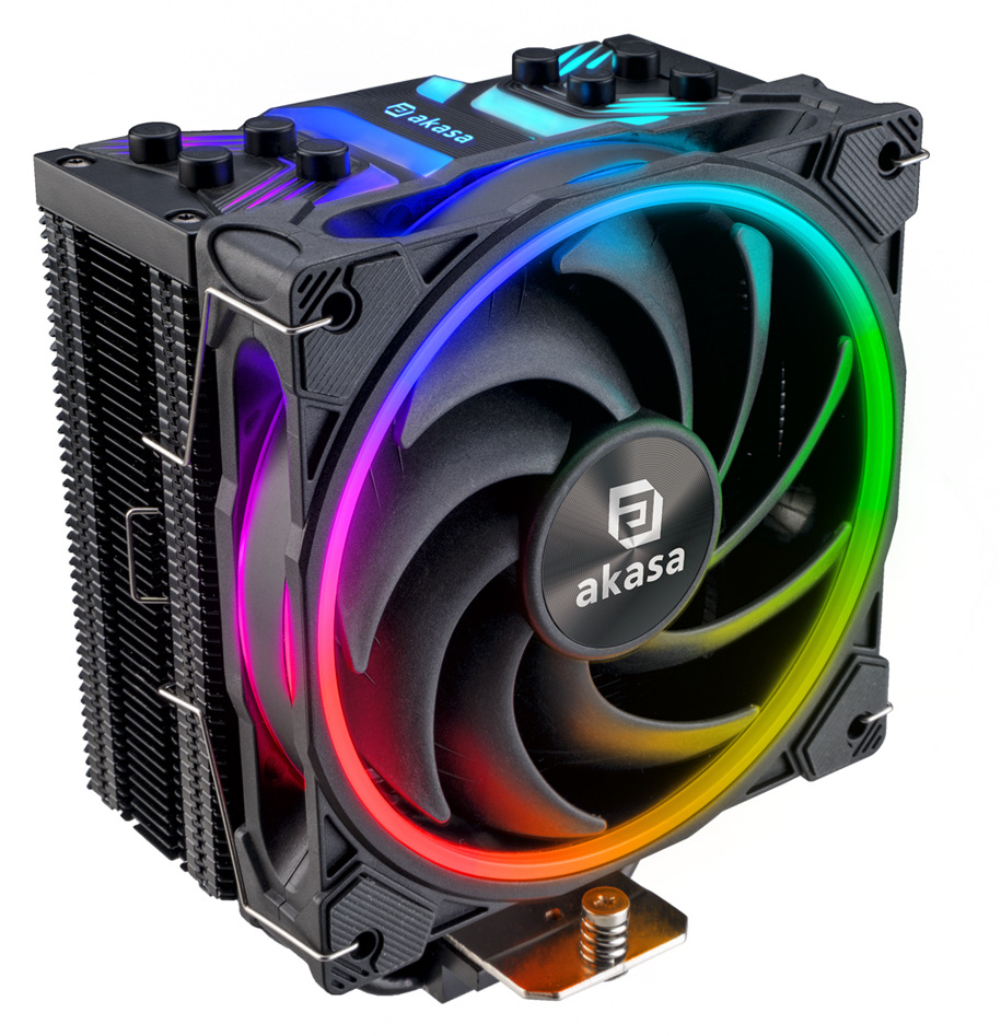 Chladič CPU AKASA SOHO H4, LGA1700 Edition, 4 Heatpipes, ARGB černý AKASA SOHO H4 má i styl díky ARGB osvětlení