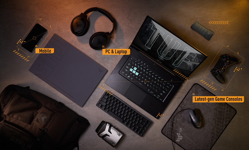 SSD externí Asus TUF Gaming AS1000 PLUS 1TB černý SSD připojitelný k notebooku, mobilu a herní konzoli