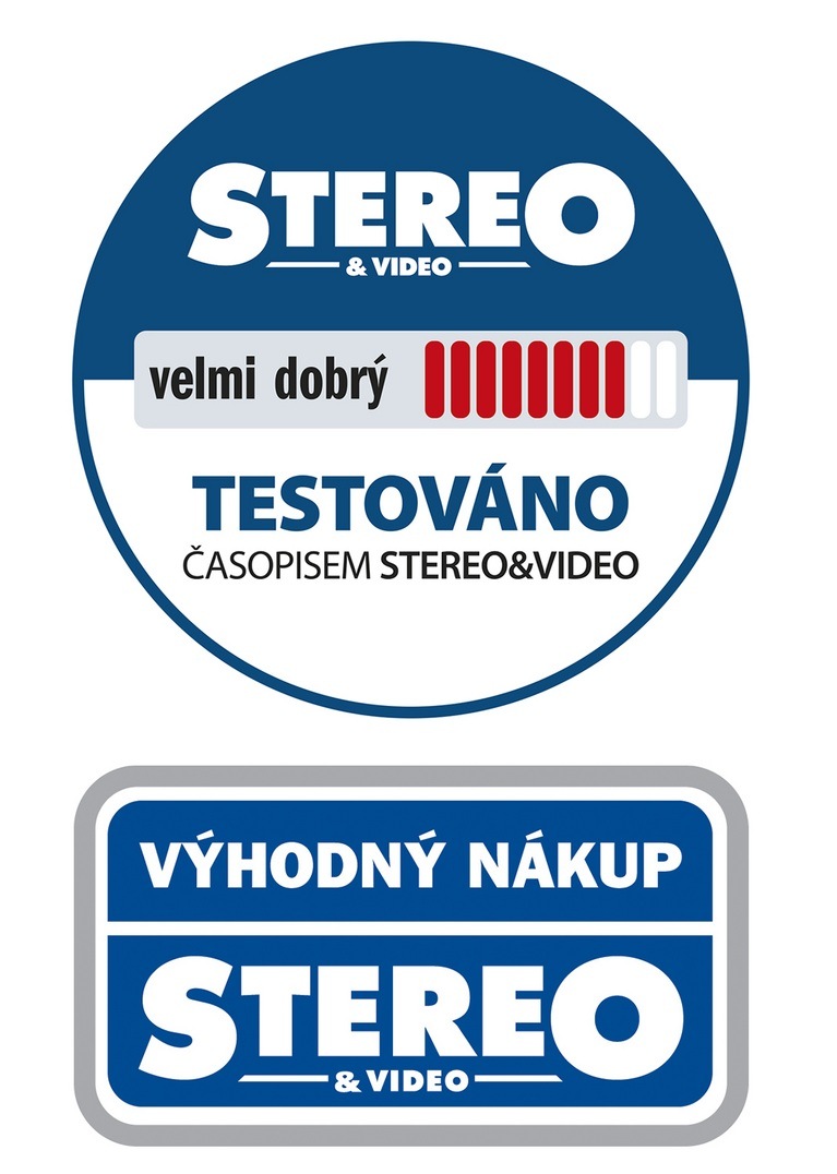 Hodnocení „Velmi dobrý“ a ocenění „Výhodný nákup“ od časopisu Stereo & Video pro minisystém JVC MX-E325B-DAB