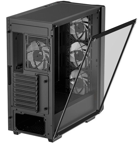 Case DeepCool CC560 MESH V2 černá Detail obrázku PC skříně.