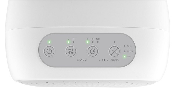 Odvlhčovač ETA Comfort 1630 90000 bílý Pohled shora na ovládací panel odvlhčovače vzduchu ETA Comfort