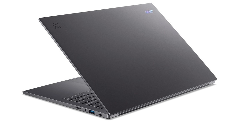 Notebook Acer Aspire 16 AI (A16-A71M-R5W4) šedý Notebook Acer Aspire 16 AI zezadu