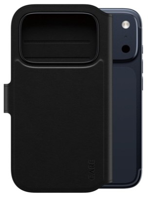 Pouzdro na mobil flipové PanzerGlass CARE MagSafe Tango 2v1 Wallet na Apple iPhone 17 Pro v černé barvě