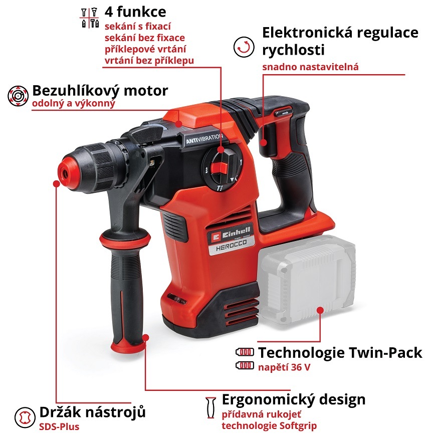 Kladivo Einhell HEROCCO 36/28 (bez baterie) 4513950 Kladivo Einhell HEROCCO 36/28 (bez baterie) 4513950