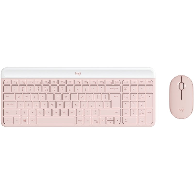 Klávesnice s myší Logitech Wireless Combo MK470 Slim, US růžová
